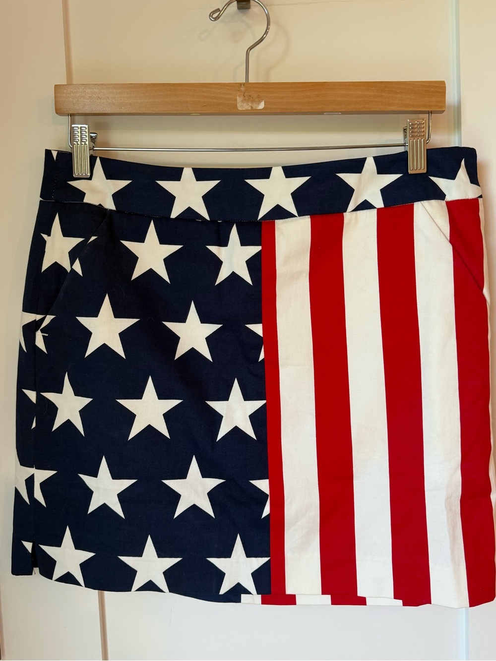 Loudmouth USA Red White Blue Star Flag Tennis Golf Skirt Sz 6 Skort